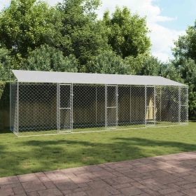Dog Cage with Roof Silver 314.96 x 78.74 x 101.57 in