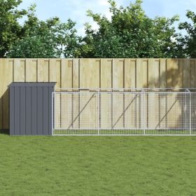 Dog House Anthracite Galvanized Steel Large Sturdy Dog House